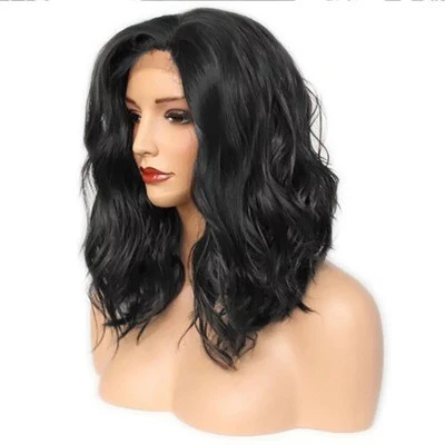 New wig for European and American women, small lace, slightly curly, medium-long curly, corn silk and synthetic fiber hair cover detail image 2