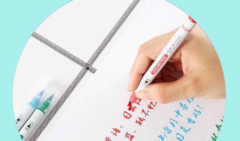 Guangna 835 water-based 12-color pen for learning to draw and doodle, soft tip multi-color planner pen, soft brush pen pic 10
