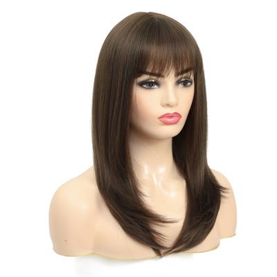 New best-selling long straight hair synthetic fiber headgear from Europe and America