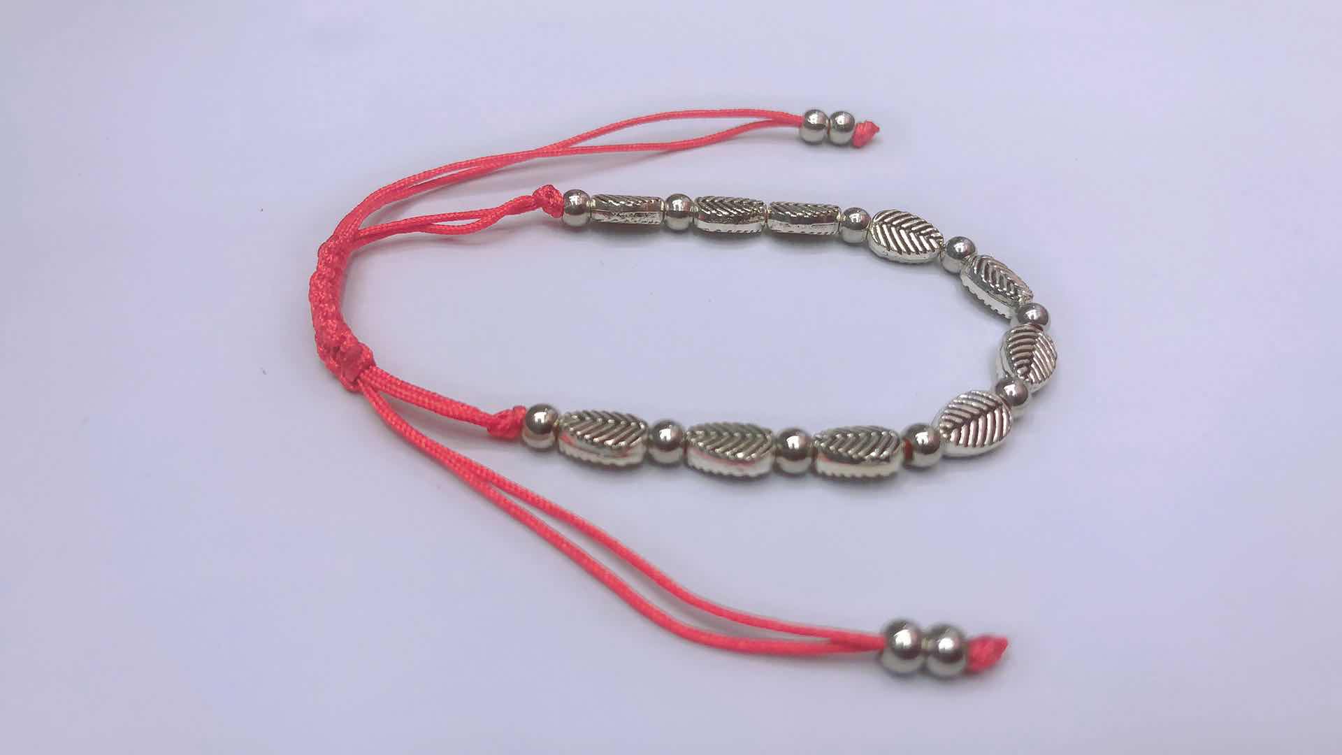 No. 72 Jade Thread Through Middle End Flat Knot Bracelet Alloy Fish Plus Ccb Tail Two Ccb Specification drawing