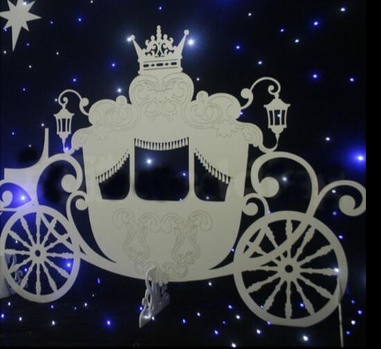 Wedding props: ironwork, silk belt, horse-drawn carriage, starry sky curtain background, wedding supplies: pvc carved horse-drawn carriage Specification image