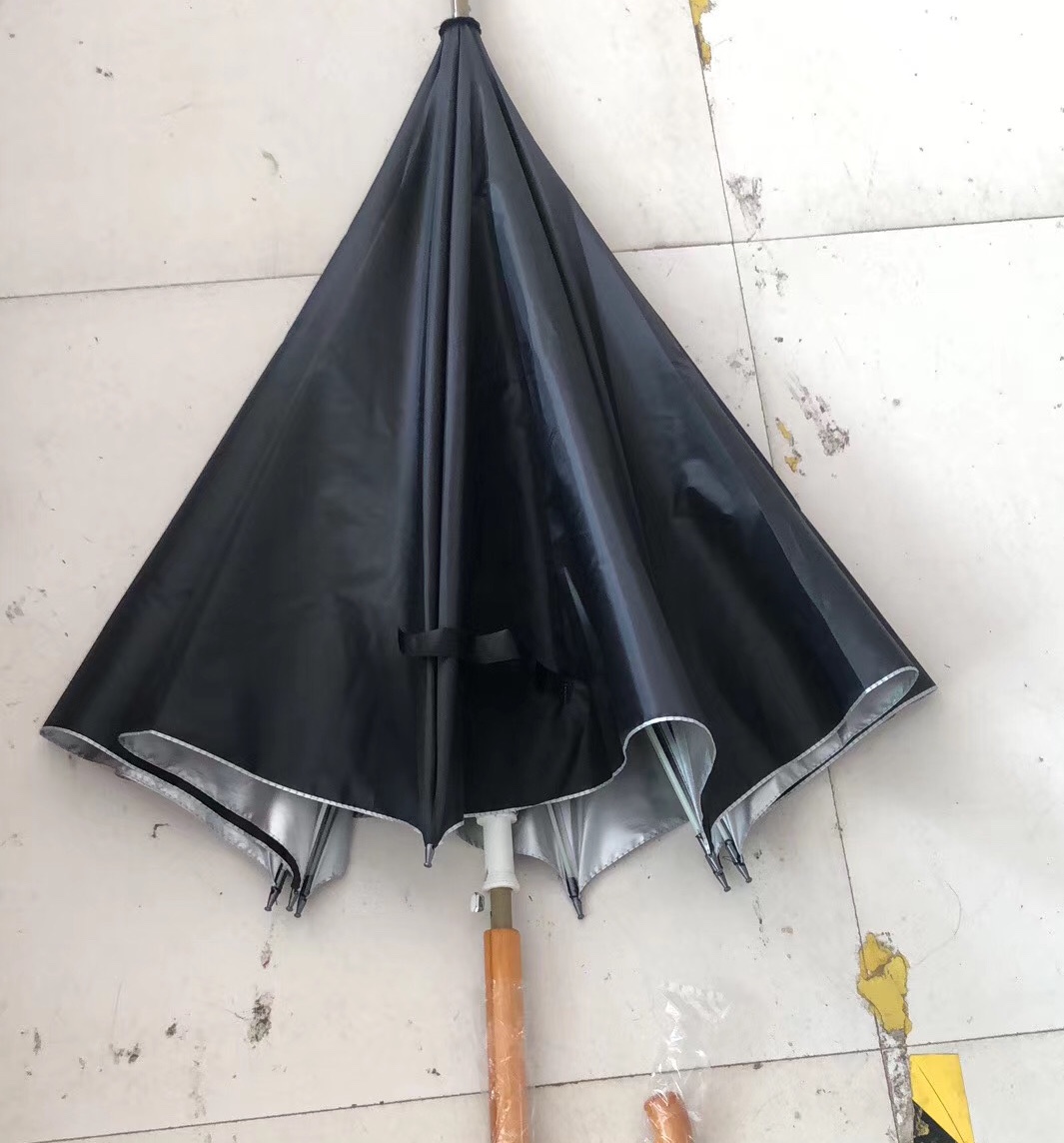 Single-bone tension spring wooden hook umbrella