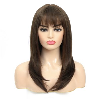 New best-selling long straight hair synthetic fiber headgear from Europe and America Specification image