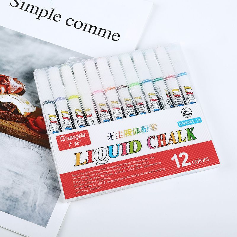 Factory direct sales, Guangna 2085 color dust-free liquid chalk, teaching and office erasable writing pen set wholesale