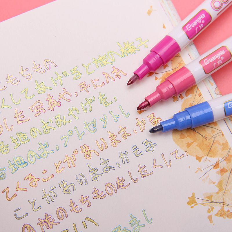 GN160-8 color set of water-based metallic marker pens and colored signature pens with golden edge double-line pens Application Scenario