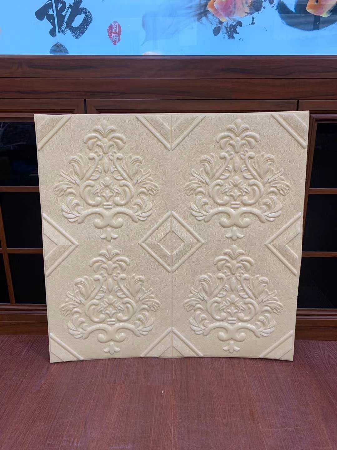 70cmx70cm 6mm新软包厂家直销新款家用多功能高档墙纸家居墙纸白底实物图