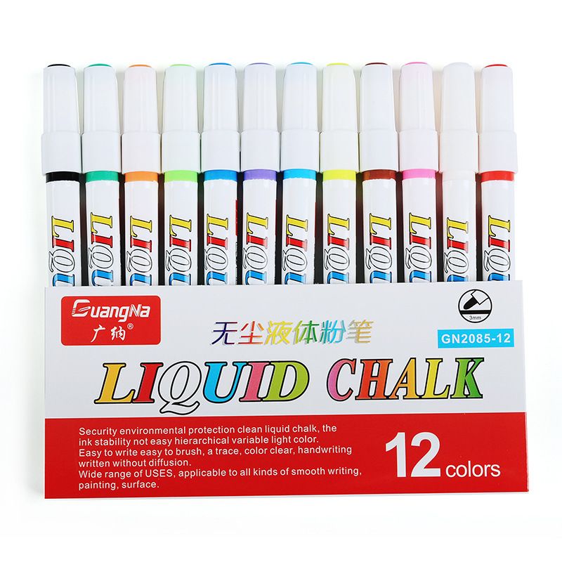 Factory direct sales, Guangna 2085 color dust-free liquid chalk, teaching and office erasable writing pen set wholesale Item Picture