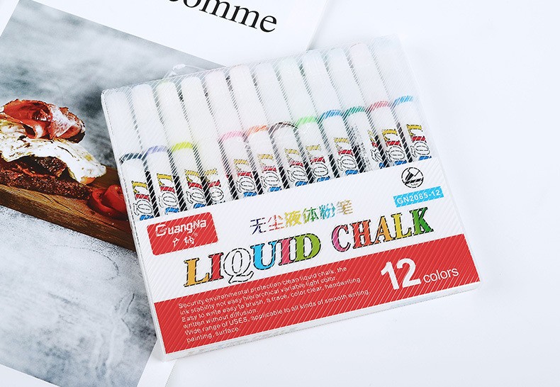 Factory direct sales, Guangna 2085 color dust-free liquid chalk, teaching and office erasable writing pen set wholesale pic 15