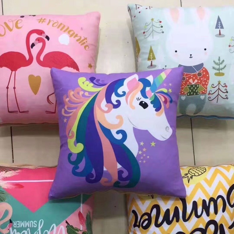 独角兽印花枕套