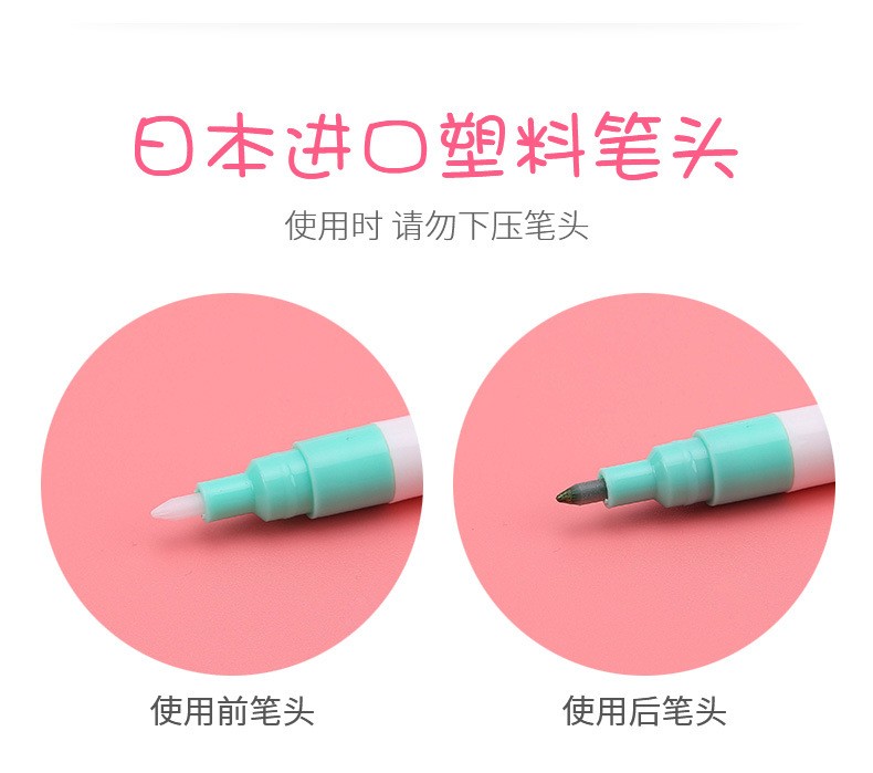 GN160-8 color set of water-based metallic marker pens and colored signature pens with golden edge double-line pens pic 10