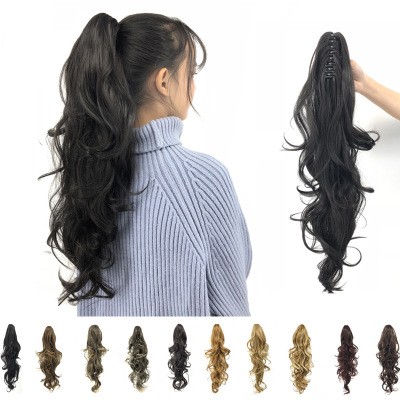 New European and American style wigs with curly hair claws, ponytail and tiger clips, and synthetic fiber wigs detail image 1