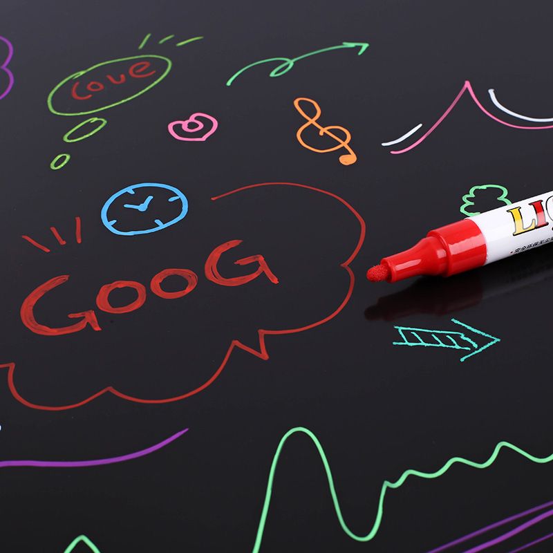 广纳1085无尘水溶性液体粉笔12色绘画儿童可擦灯板笔涂鸦绘画黑板产品图