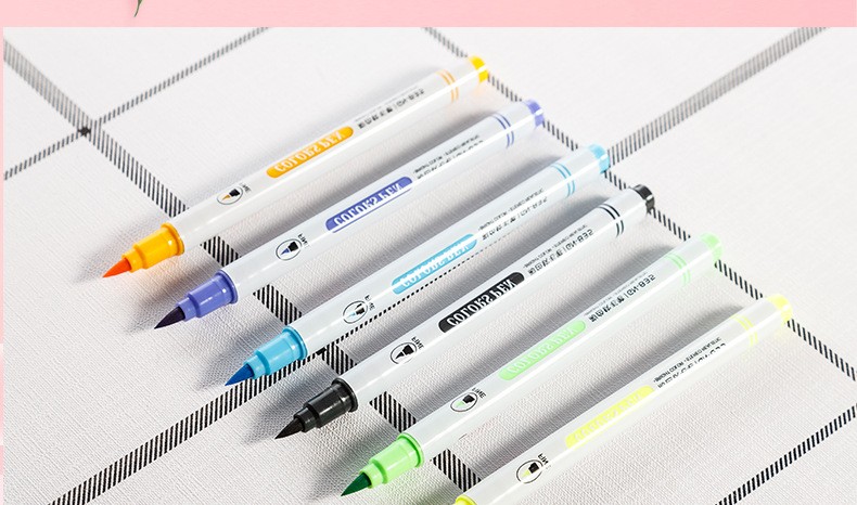 Guangna 835 water-based 12-color pen for learning to draw and doodle, soft tip multi-color planner pen, soft brush pen pic 8