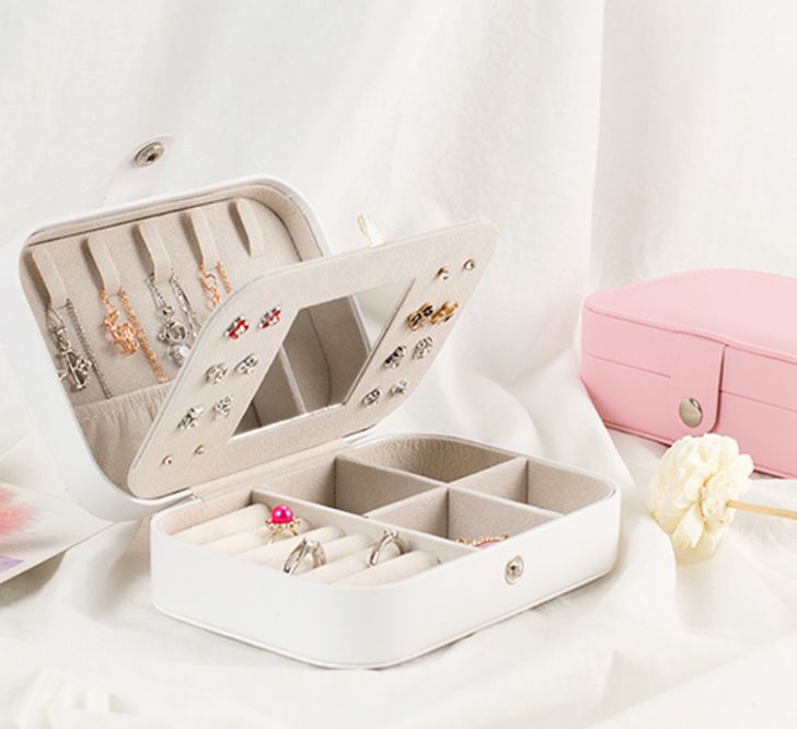 Jewelry storage box Portable jewelry box PU jewelry box wholesale jewelry box
