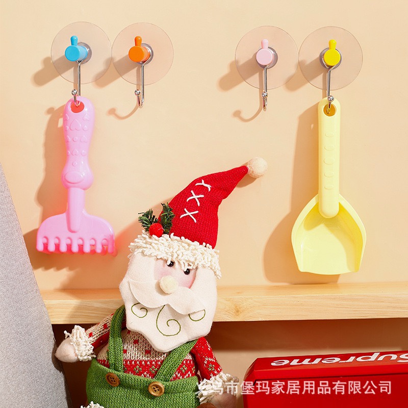Simple and powerful non-trace hook bathroom kitchen to receive adhesive wall stickers without holes waterproof lovely door after the stick hook thumbnail