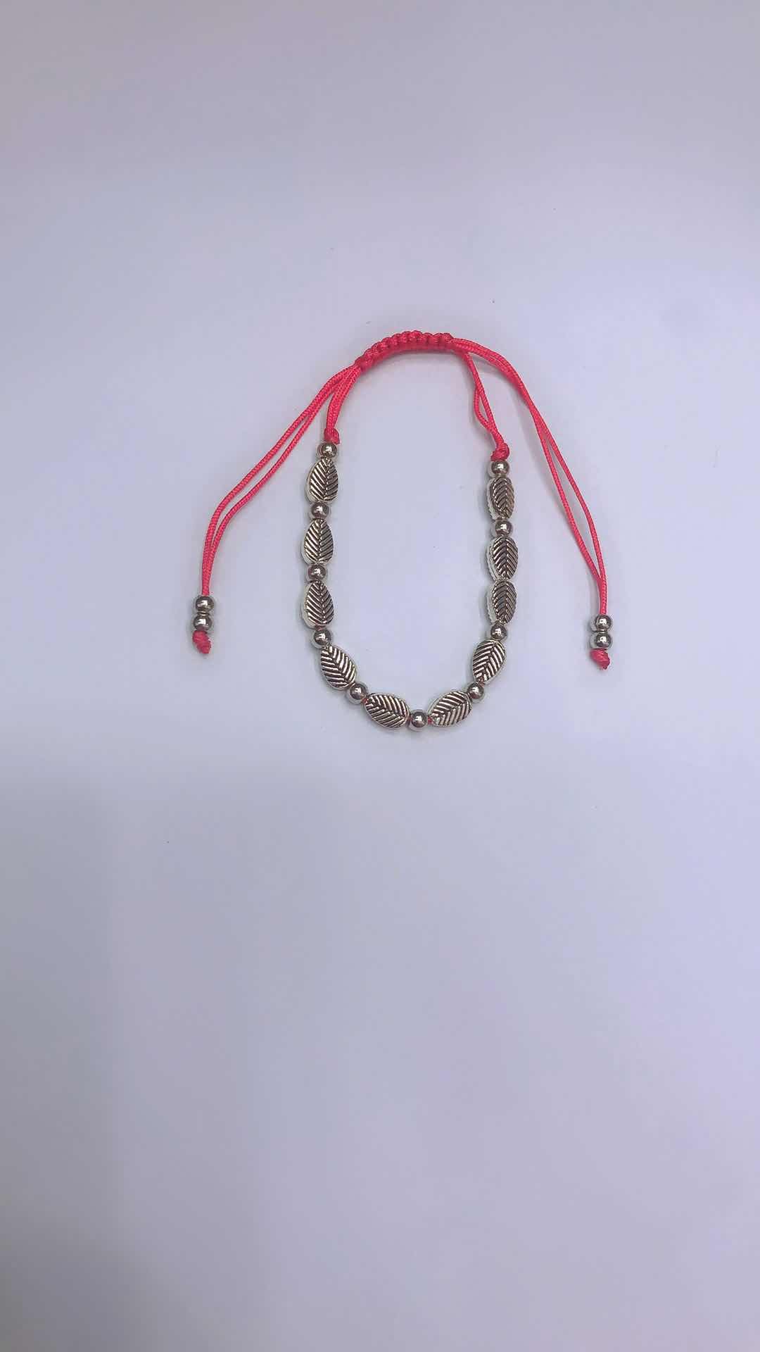 No. 72 Jade Thread Through Middle End Flat Knot Bracelet Alloy Fish Plus Ccb Tail Two Ccb Specification drawing