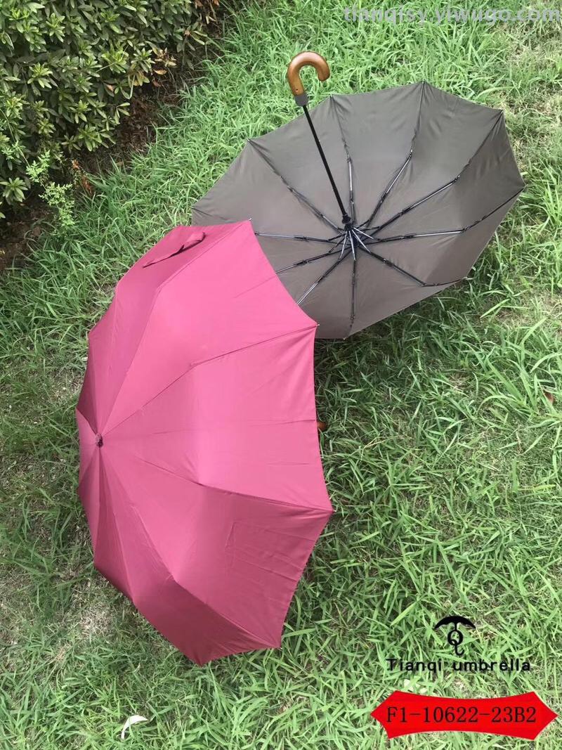 F1-10622-23B2三折自动男款加大素色晴雨伞详情图7