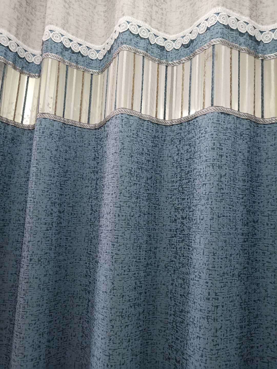 2021 new style of spliced curtains in modern and simple European style, custom-made for export Item Picture