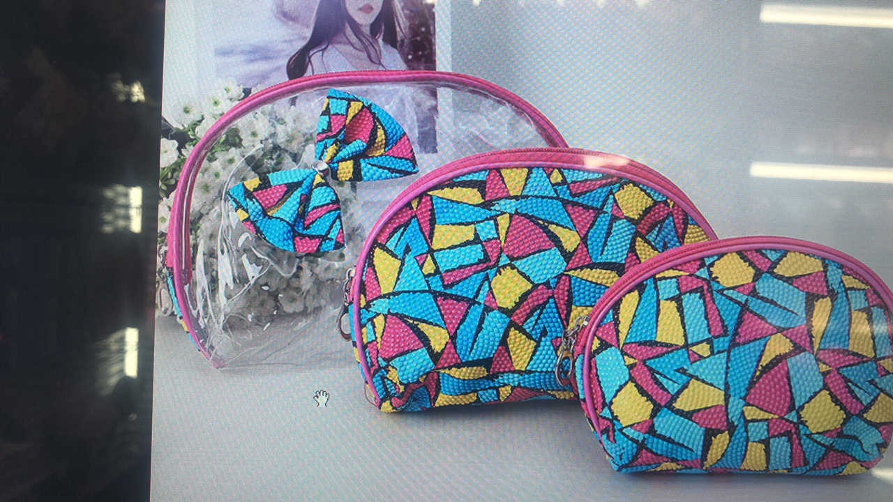 珍珠纹三件套化妆包