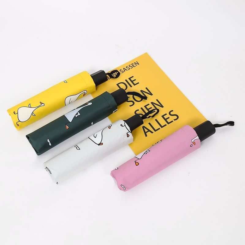 Three-fold vinyl goose umbrella details Picture