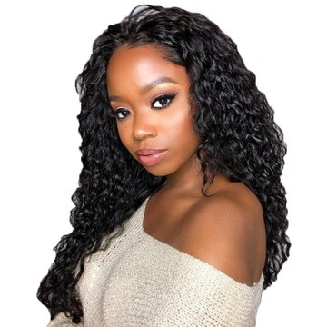 New European and American wigs for women, mid-parted long curly hair, lace and synthetic fiber hair, African small curly hair detail image 5