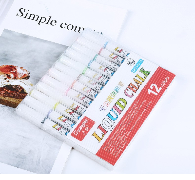 Factory direct sales, Guangna 2085 color dust-free liquid chalk, teaching and office erasable writing pen set wholesale pic 1