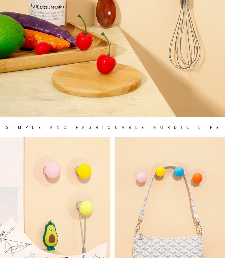 创意蘑菇挂钩厨房浴室卧室墙壁免打孔钩子挂衣帽门后强力无痕粘钩详情6