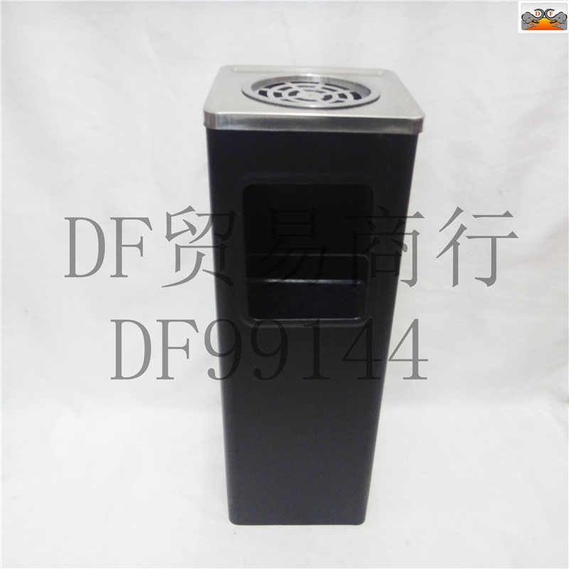 DF99144    大方形果皮桶不锈钢方形丽格桶带烟灰缸灭烟桶大堂座地烟灰桶    DF  TRADING HOUSE