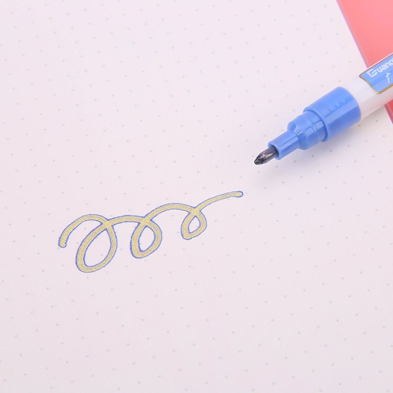 GN160-8 color set of water-based metallic marker pens and colored signature pens with golden edge double-line pens Specification image