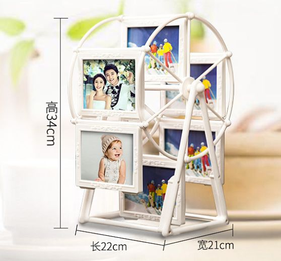 Picture frame Wholesale cartoon children's 5 inch Ferris wheel Big Windmill Creative picture frame rotation combination plastic children's picture frame Specification drawing