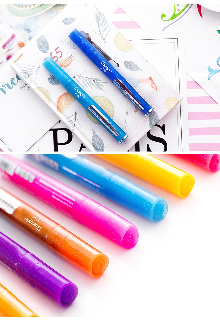 A wide range of colored glitter markers, 1152-12 colors, graffiti, metallic color, DIY photo album, black card pen, gold powder highlighter pic 10