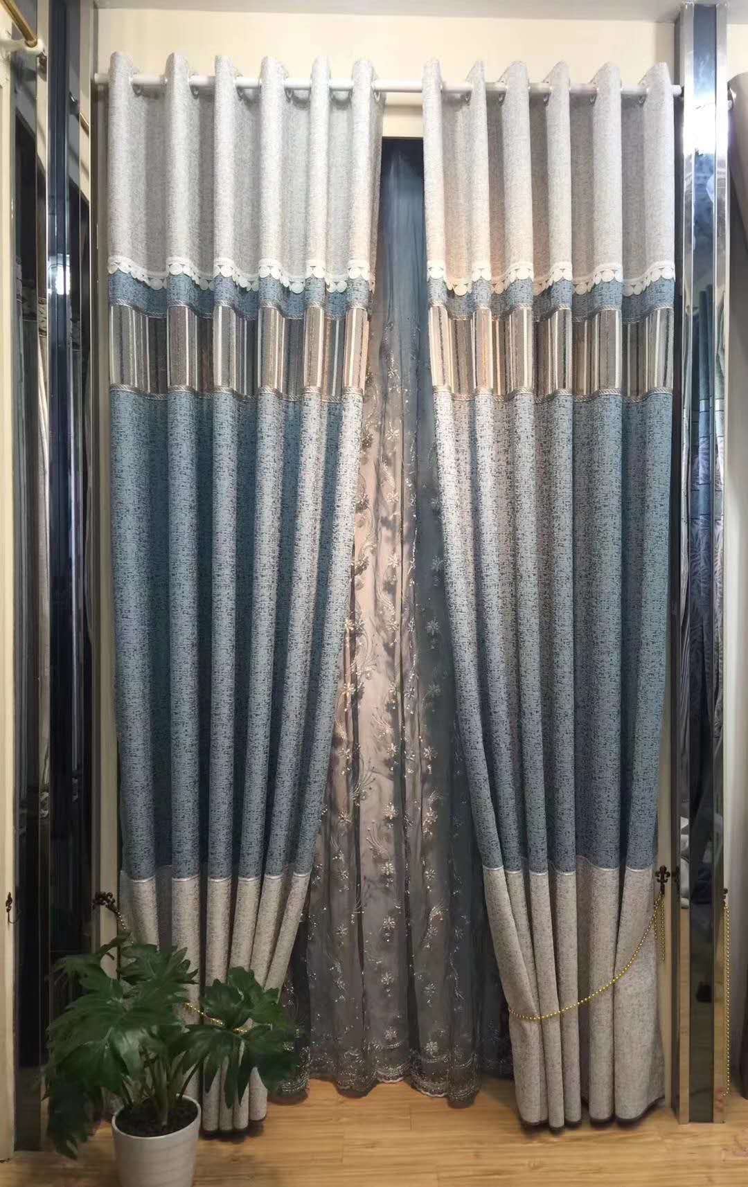 2021 new style of spliced curtains in modern and simple European style, custom-made for export Application Scenario