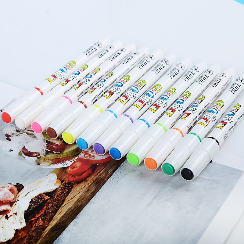 Factory direct sales, Guangna 2085 color dust-free liquid chalk, teaching and office erasable writing pen set wholesale Specification image