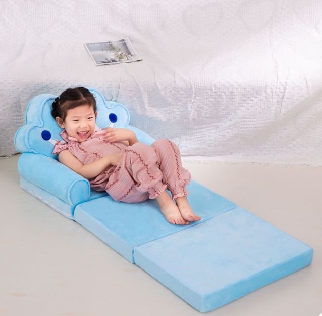 New children's folding sofa, baby seat, kindergarten stool, cartoon multi-functional lazy person lying and sleeping sofa Application Scenario