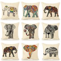 亚马逊爆款卡通大象花象系列抱枕来图定制沙发靠垫厂家直销不含芯