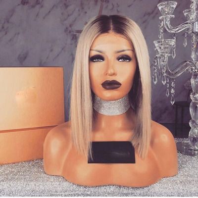 Nueva peluca de estilo europeo y americano mujeres de color creciente división media corto cabello recto fibra química cabeza falsa Nueva peluca de estilo europeo y americano mujeres de color creciente división media corto cabello recto fibra química cabeza falsa