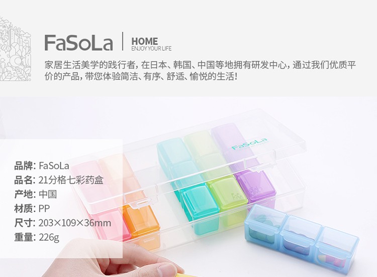 Portable one-week dispensing medicine box, portable storage, dispensing mini box detail image 1