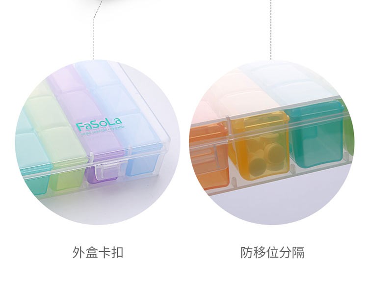 Portable one-week dispensing medicine box, portable storage, dispensing mini box detail image 18