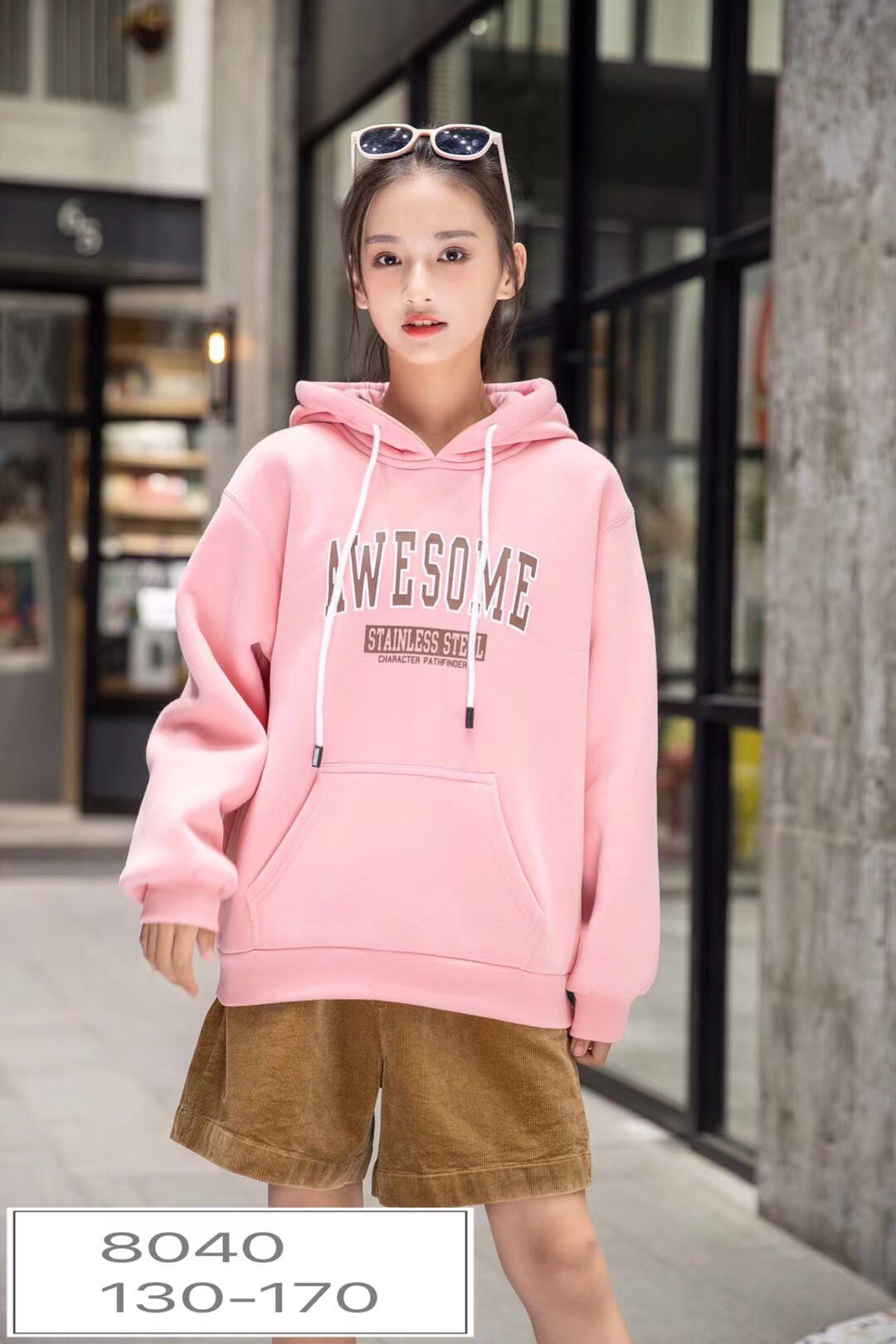 One-piece fleece hoodie for girls, five sizes, aged nine to fifteen Specification image