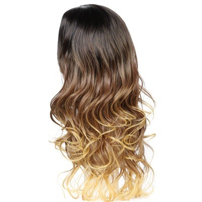 New European and American wig for women with gradient synthetic fiber headwear detail image 5
