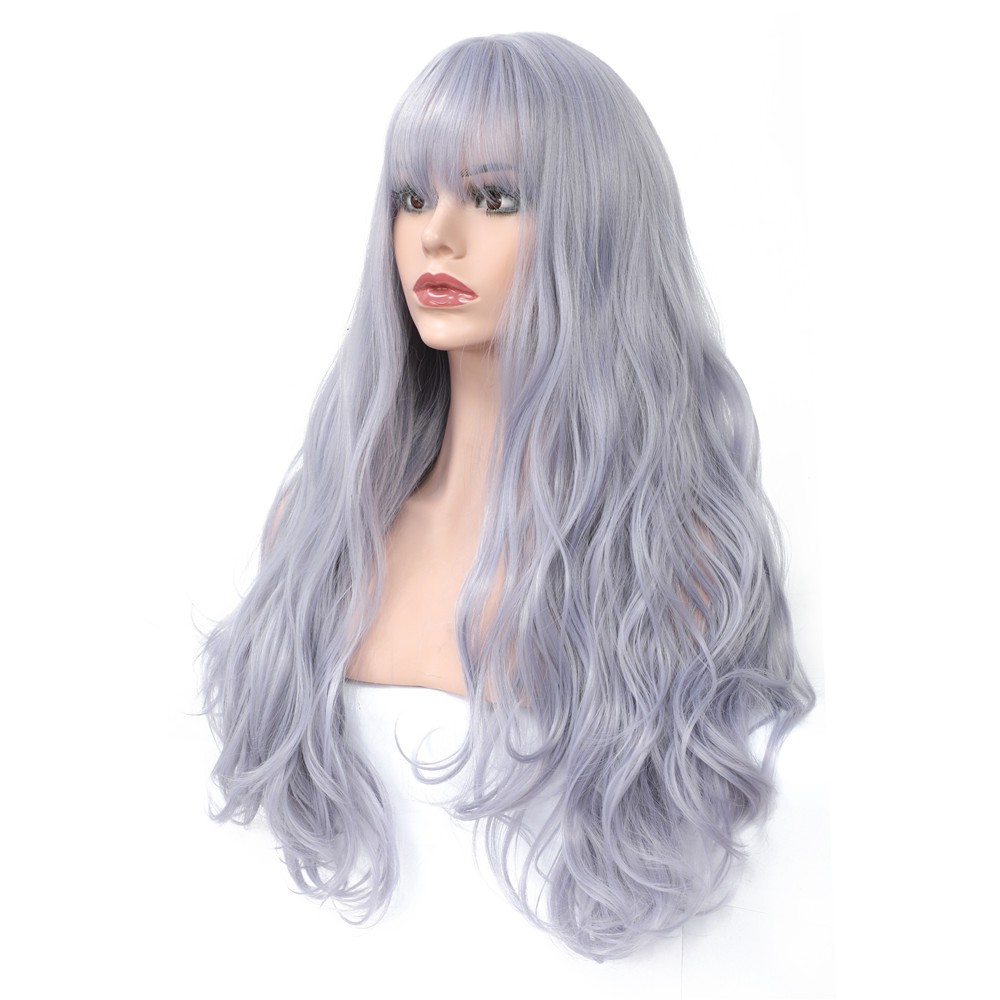 New wavy synthetic fiber headgear for long hair in Europe and America is in stock detail image 5