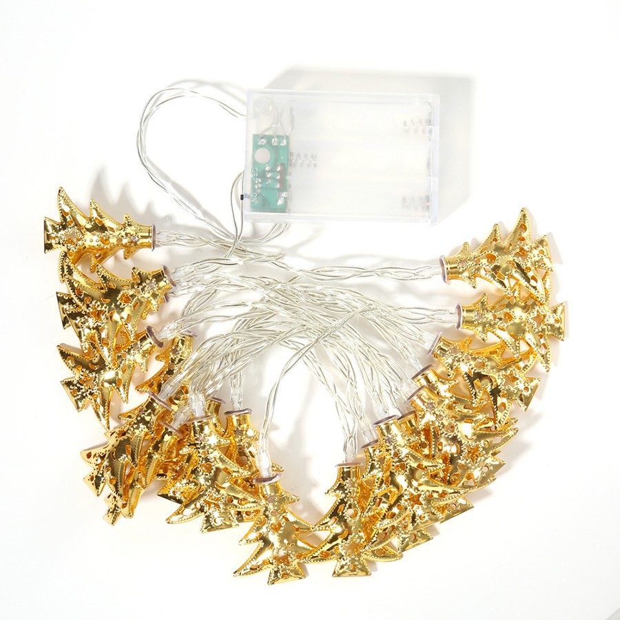 3-meter 20-light iron Christmas tree-shaped battery light string for Christmas decoration pic 1
