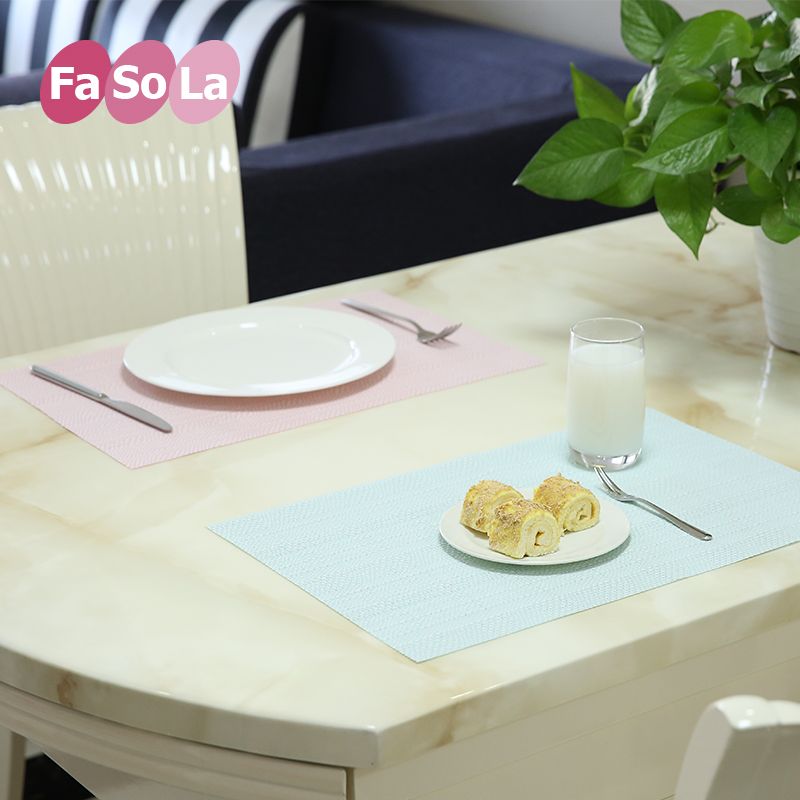 fasola日式餐垫隔热垫 餐桌垫隔热 西餐垫碗垫（2片蓝款）详情图1