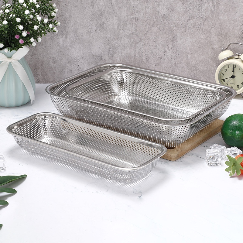 不锈钢冲孔水果篮 沥水篮 洗菜篮 装置蔬菜水果详情图2