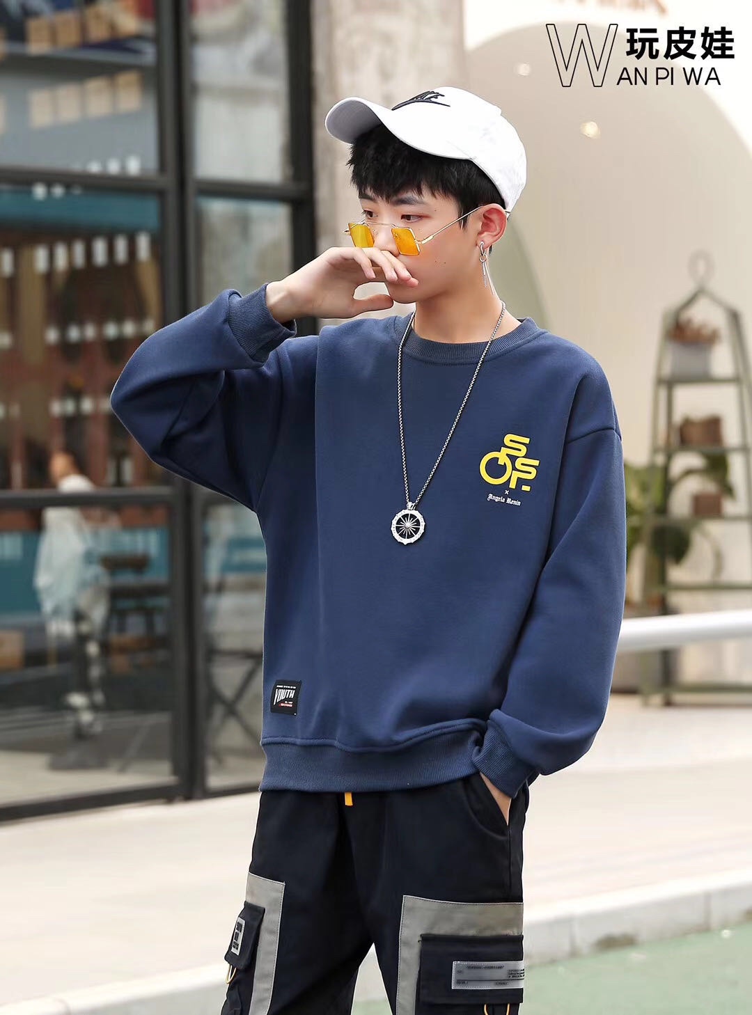 男童一体绒卫衣详情图4