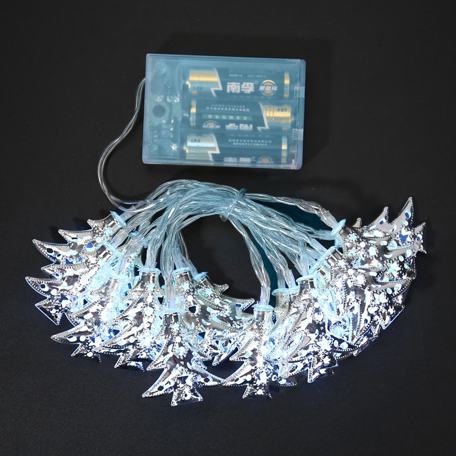 3-meter 20-light iron Christmas tree-shaped battery light string for Christmas decoration details Picture