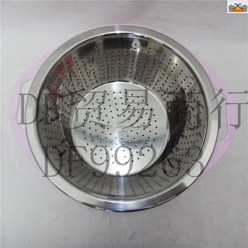 DF99263    沥水篮 彩色多用密孔沥水盆桶双耳淘洗米筛水果蔬沥控水篮盆   DF  TRADING HOUSE详情图8