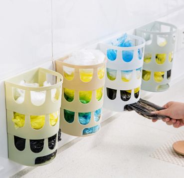 Wall-mounted garbage bag storage box Kitchen plastic bag storage box small box