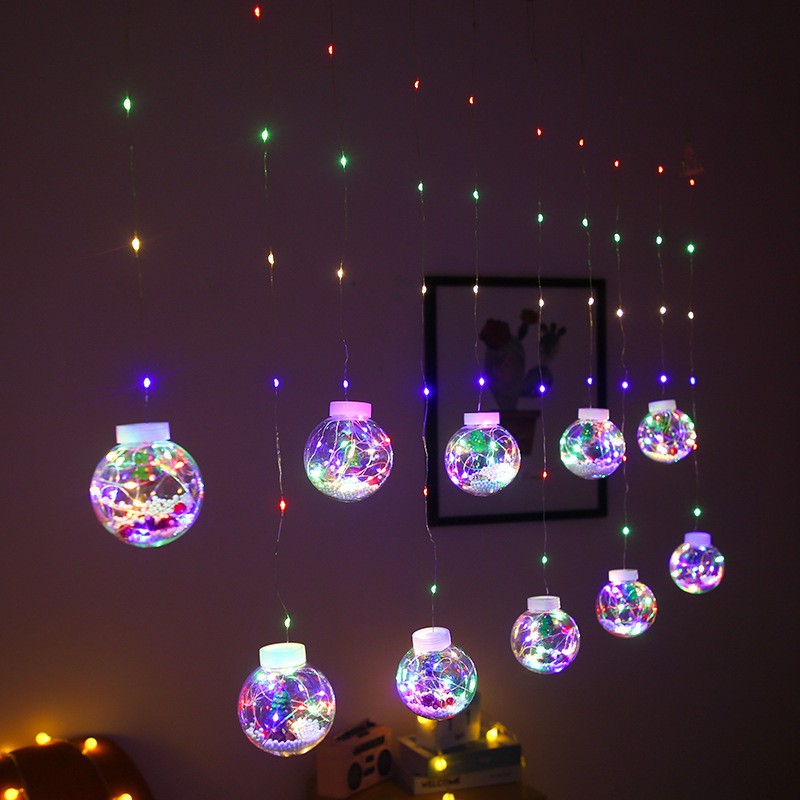 Amazon's new copper wire bulb curtain light, Santa Claus copper wire light detail image 3