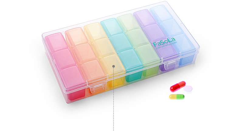 Portable one-week dispensing medicine box, portable storage, dispensing mini box detail image 5